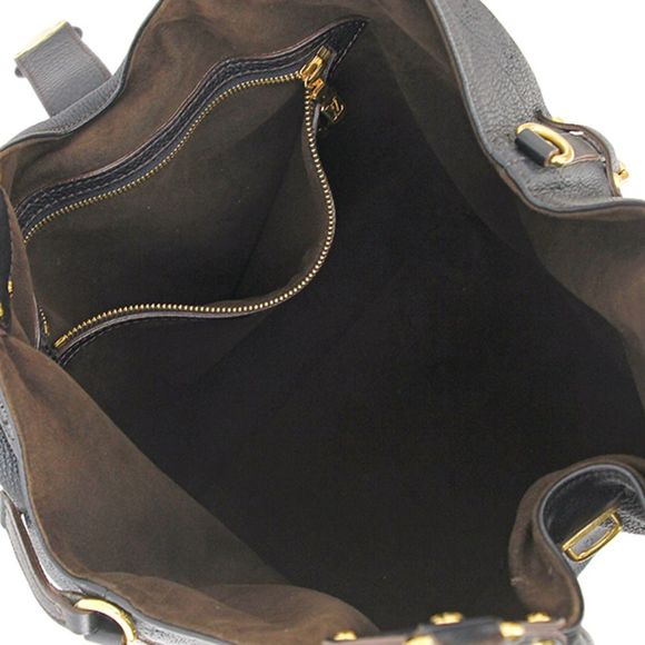 Louis Vuitton XL Mahina Leather Noir Black Calf Leather Shoulder Bag - Picture 6 of 6